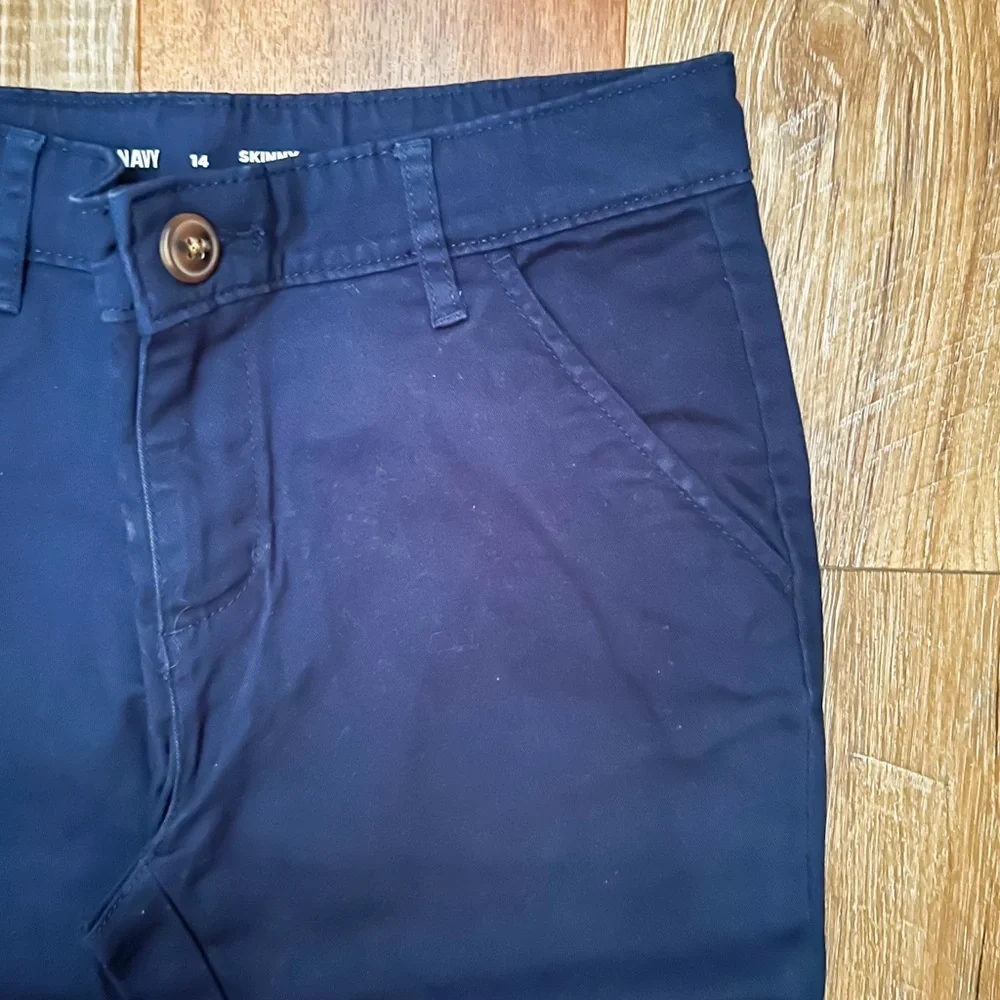 Old Navy Girls Skinny School Uniform Pants, Navy, Size 14